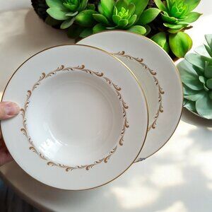 Set of Two  PERFECT Royal Doulton Bone China "RONDO" Rimmed Soup Bowl 8"